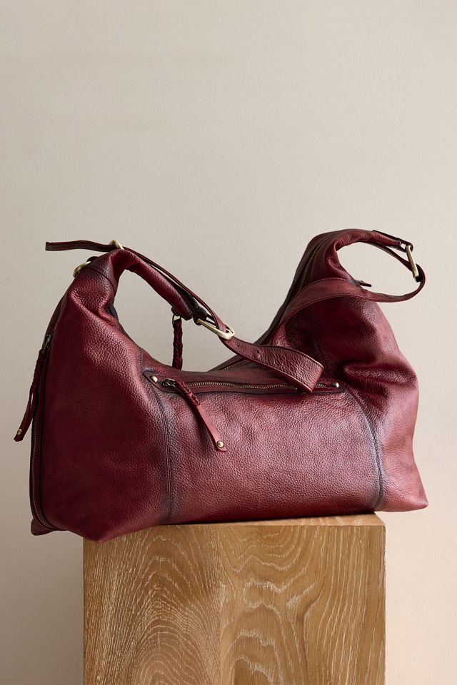 Schultertasche aus Used-Leder mit Beschlägen #2
