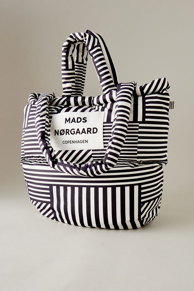 Mads Norgaard Logo Stripe Puffer Tote Bag