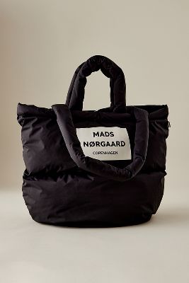 Mads Norgaard Recycle Puffer Tote Bag In Black