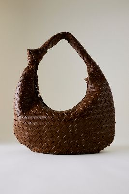 The Brigitte Woven Faux-Leather Satchel Bag by : Oversized Edition en Brown chez Anthropologie - Melie Bianco - Modalova