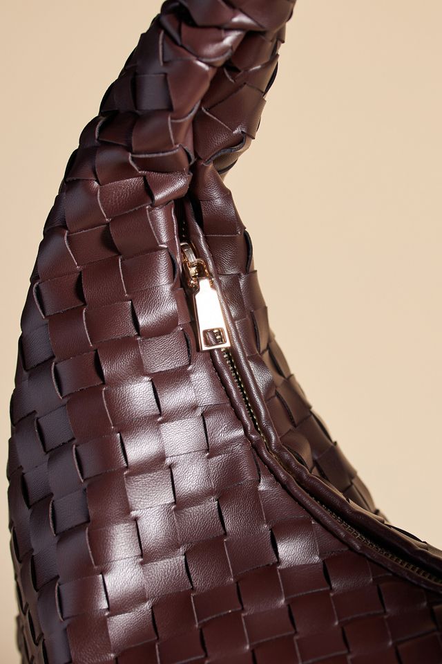 The Brigitte Woven Faux-Leather Shoulder Bag by Melie Bianco: Oversized ...