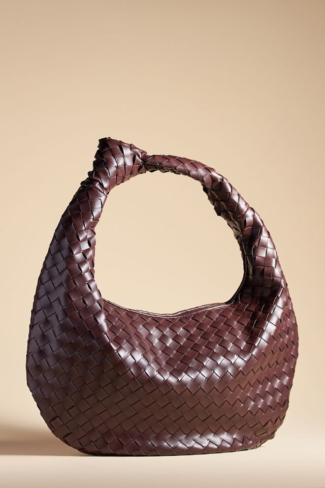 The Brigitte Woven Faux-Leather Satchel Bag by Melie Bianco: Oversized Edition #1