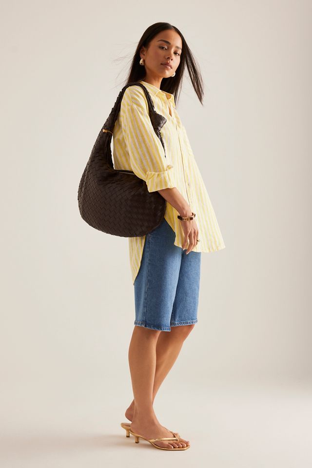 The Brigitte Woven Faux-Leather Satchel Bag by Melie Bianco: Oversized Edition #2