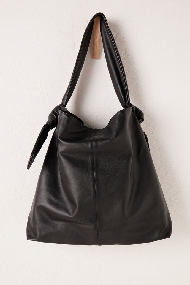 Knotted Leather Slouchy Tote Bag #2