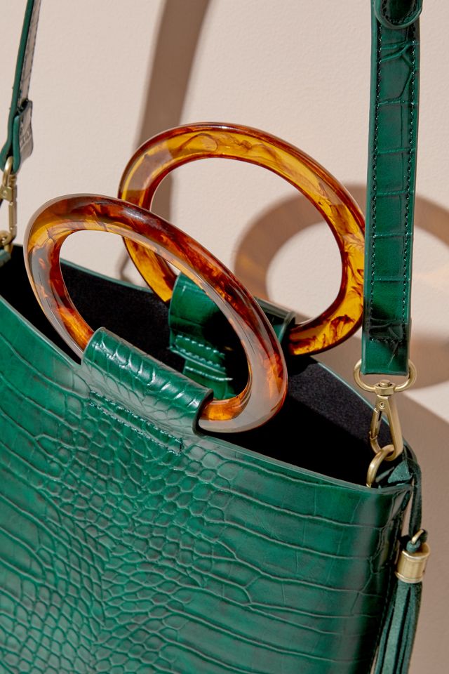 Tortoiseshell-Handle Croc-Effect Tote Anthropologie UK