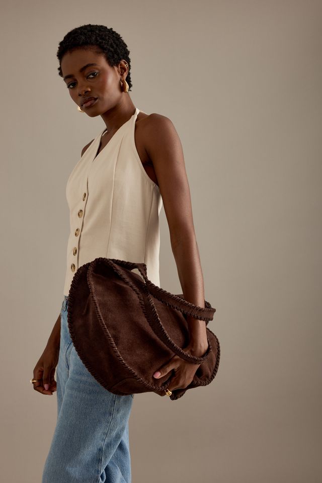 Sac Fourre-Tout Nora en Daim Rond Circulaire #1