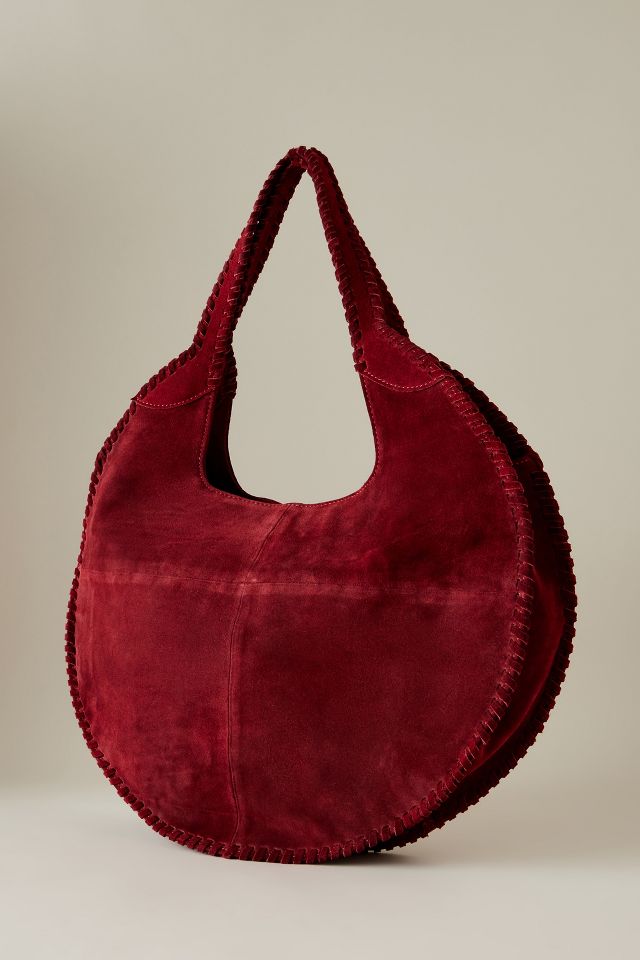 Nora Round Circle Suede Tote Bag Anthropologie UK