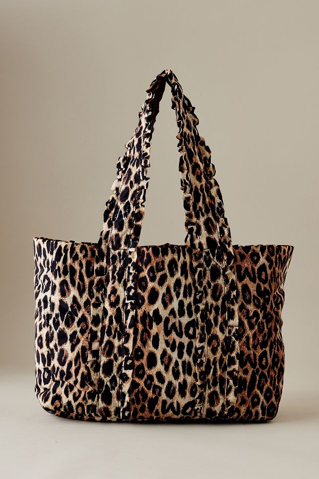 Damson Madder Leopard Frill Tote Bag