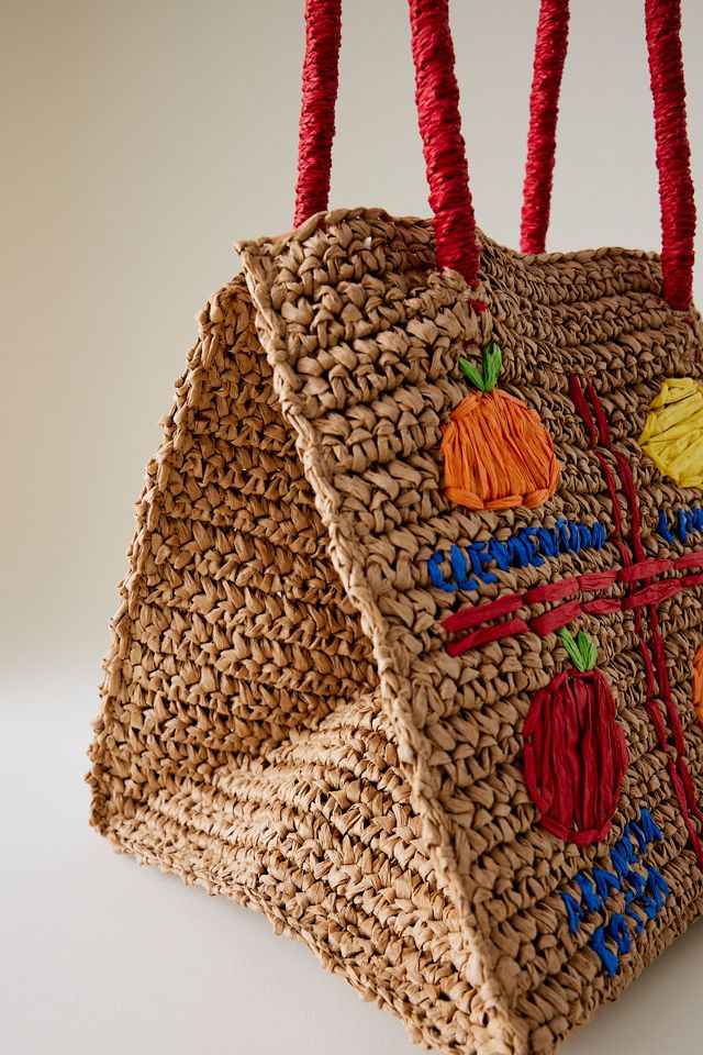 Damson Madder Fruity Raffia Tote Bag #3