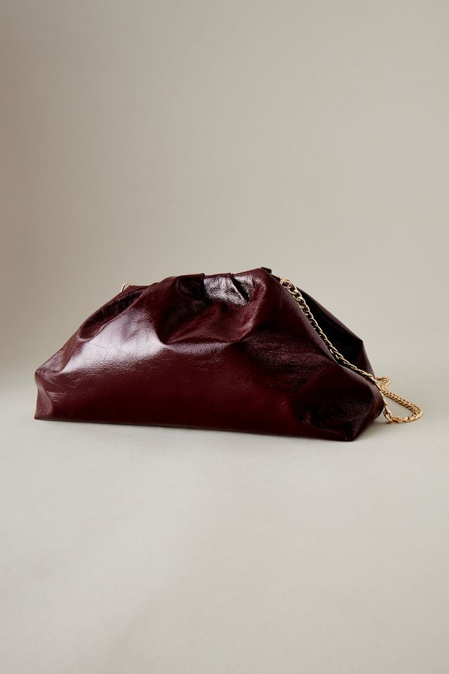 The Frankie Patent Faux-Leather Oversized Clutch Bag