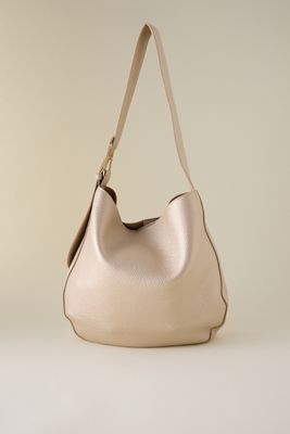Faux-Leather Slouchy Tote Bag