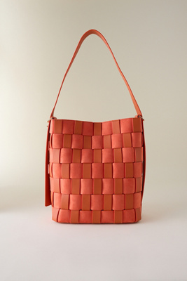 Sac Cabas Tissé Deux Textures en Orange chez - Anthropologie - Modalova