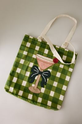 Perlenverzierte Icon Canvas Tragetasche