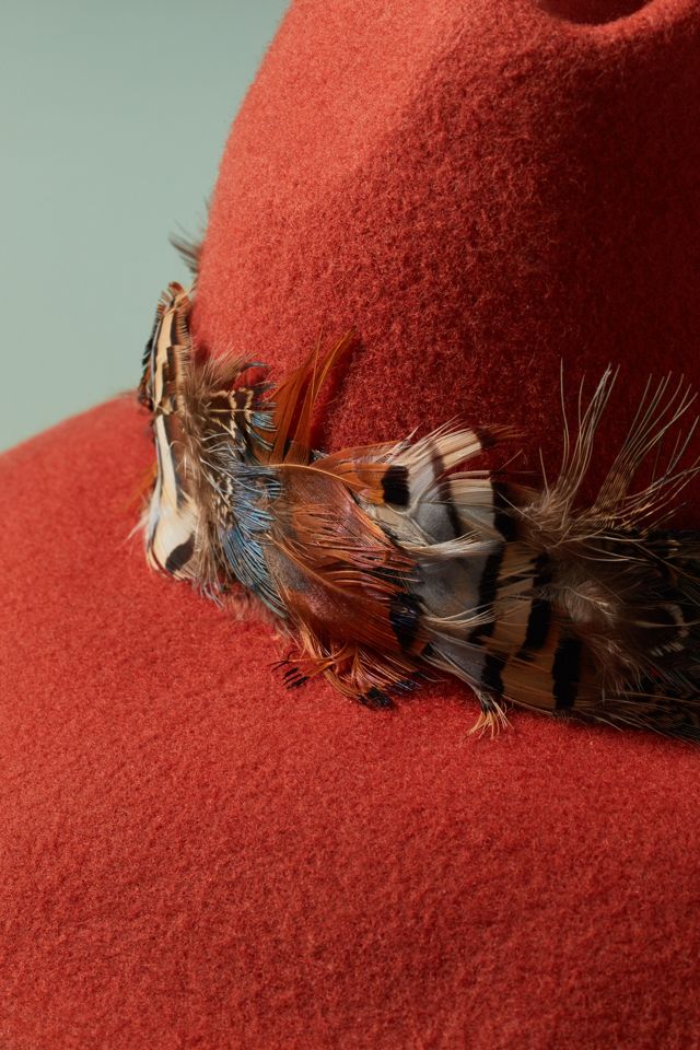Anthropologie Mustard Hat with Feather Detail Yahara | Yellow Hat Feather – American Hat Makers main image 4