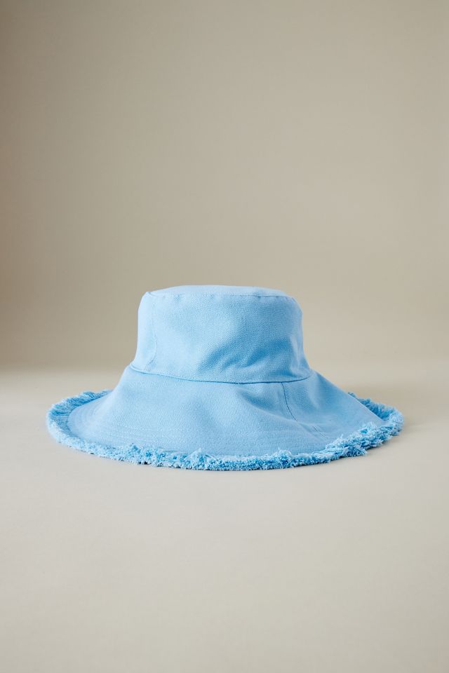 Frayed Woven Bucket Hat #2