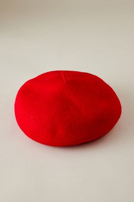 Shop Anthropologie Classic Wool-blend Beret In Red