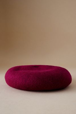 Shop Anthropologie Classic Wool-blend Beret In Purple