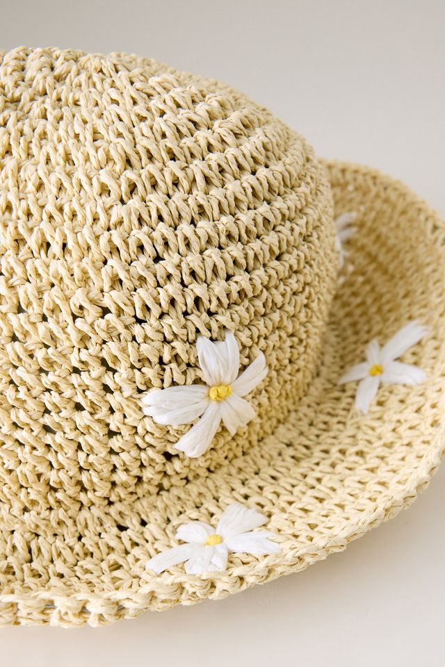Sombrero de Cubo de Flor de Paja #2