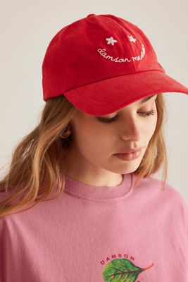 Damson Madder Washed Happy Face Baseball Cap