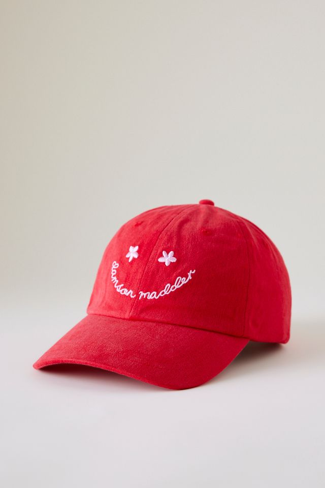 Casquette de baseball lavée Damson Madder Happy Face #1