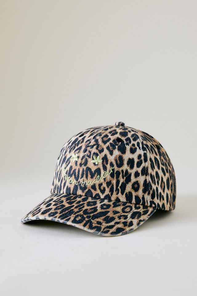Damson Madder Damson Madder Leopard Happy Face Baseball Cap #1