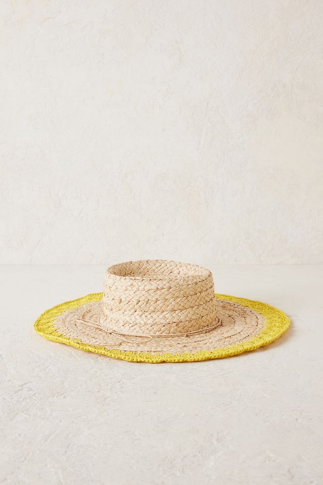 Chapeau En Paille Boohoo Maya - Couleur Crème Avec Finitions PU - Neuf Avec étiquettes - Taille Unique