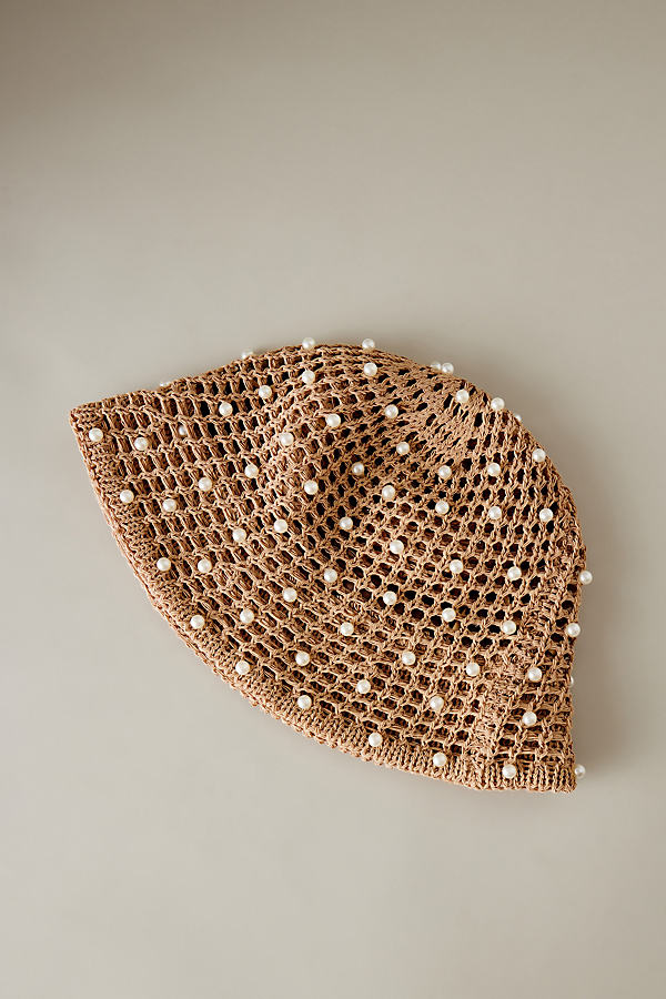 By Anthropologie Pearl Crochet Bucket Hat