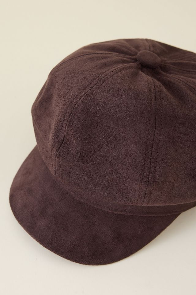 Faux-Suede Baker Boy Hat #2
