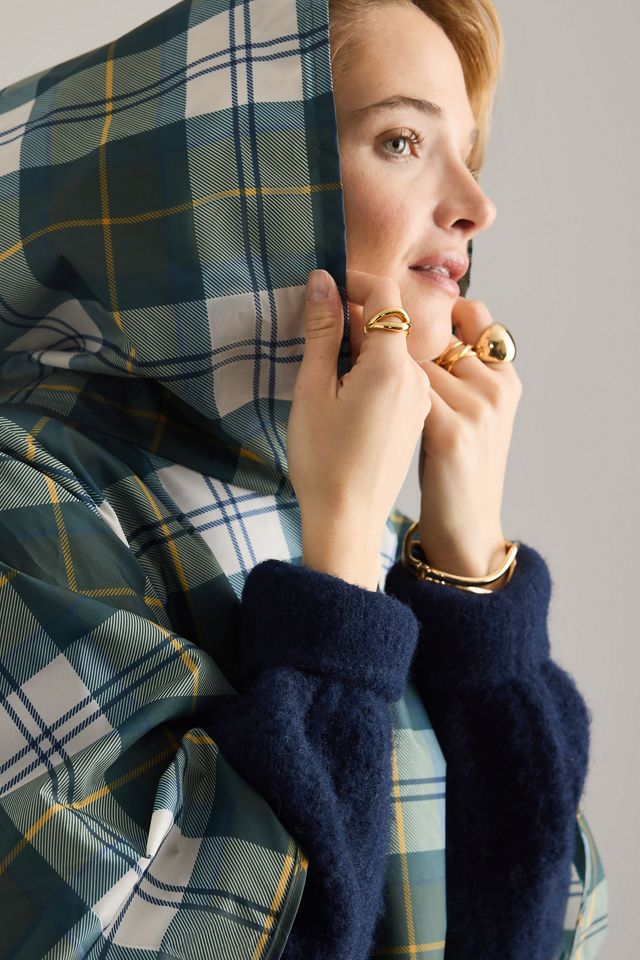 Barbour Tartan Hooded Showerproof Poncho #3