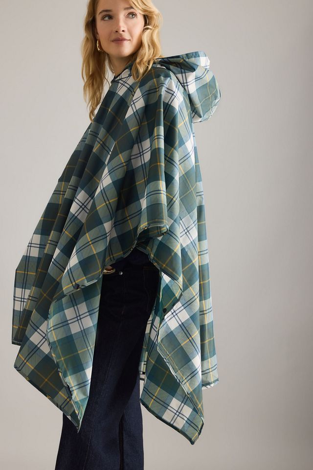 Barbour Tartan Hooded Showerproof Poncho #1