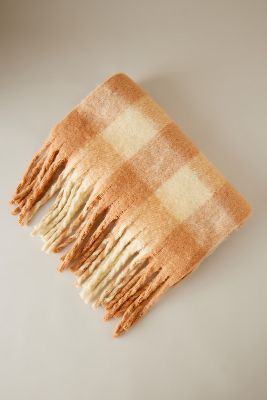 ANTHROPOLOGIE GINGHAM BLANKET SCARF 