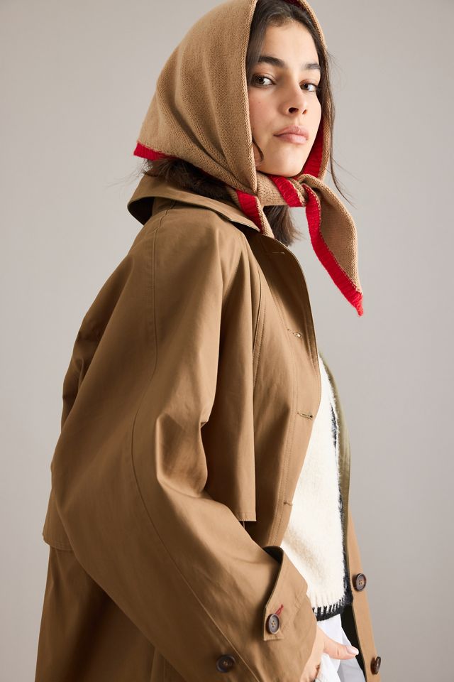 Bufanda Pequeña Triangular con Ribete Contrastante #3