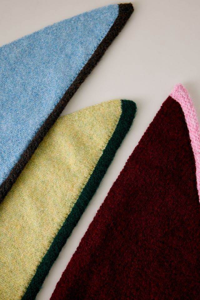 Small Tipped Knit Triangle Scarf #5