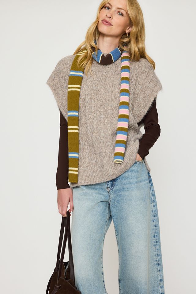 Mixed Stripe Skinny Scarf #6