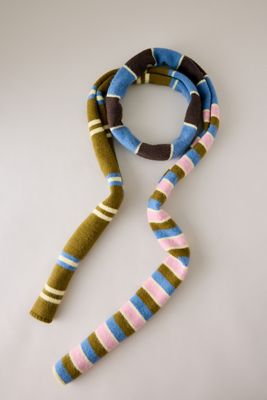Mixed Stripe Skinny Scarf