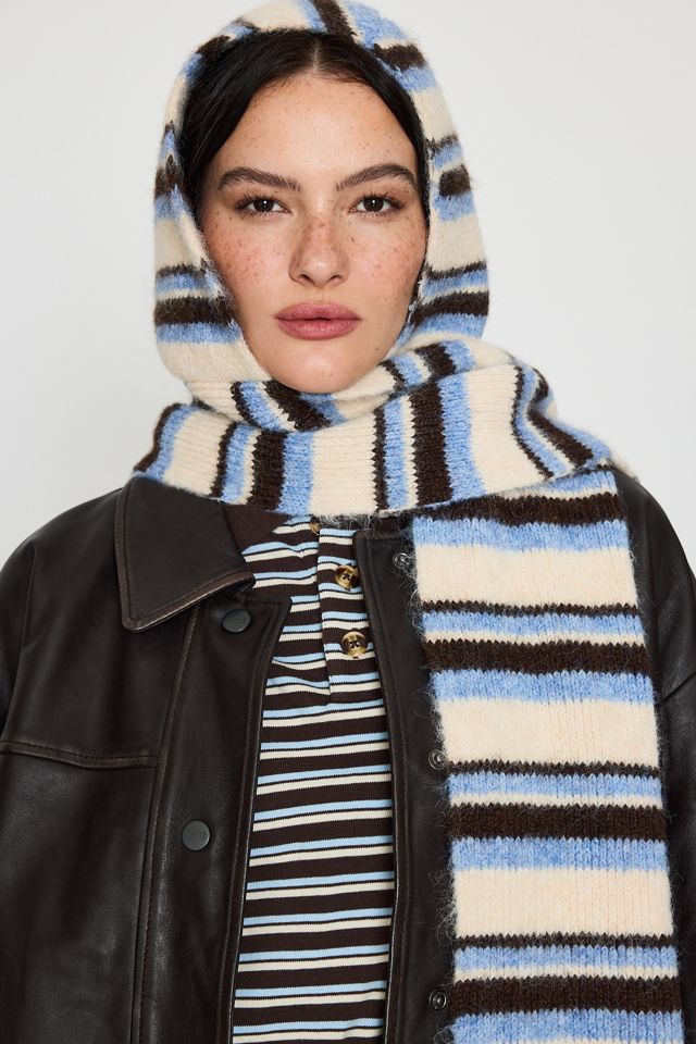Striped Hooded Scarf #4