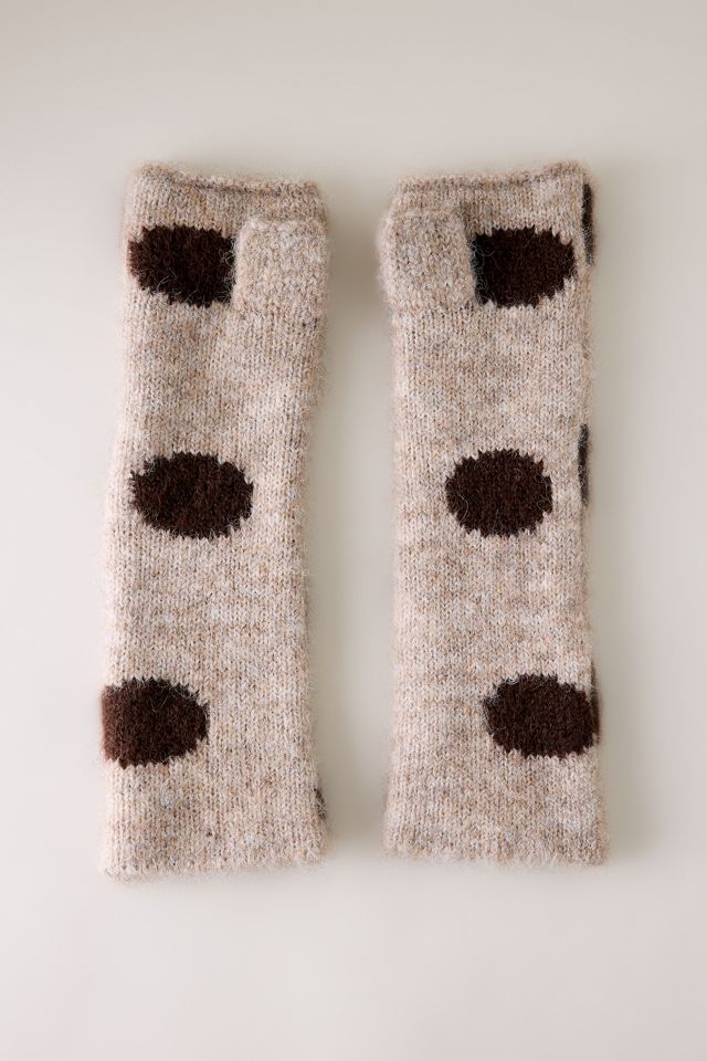 Longs gants sans doigts à pois #3