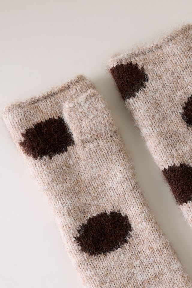 Longs gants sans doigts à pois #4