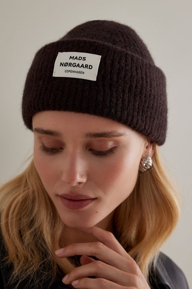 Bonnet côtelé en laine mélangée à logo Mads Norgaard #2