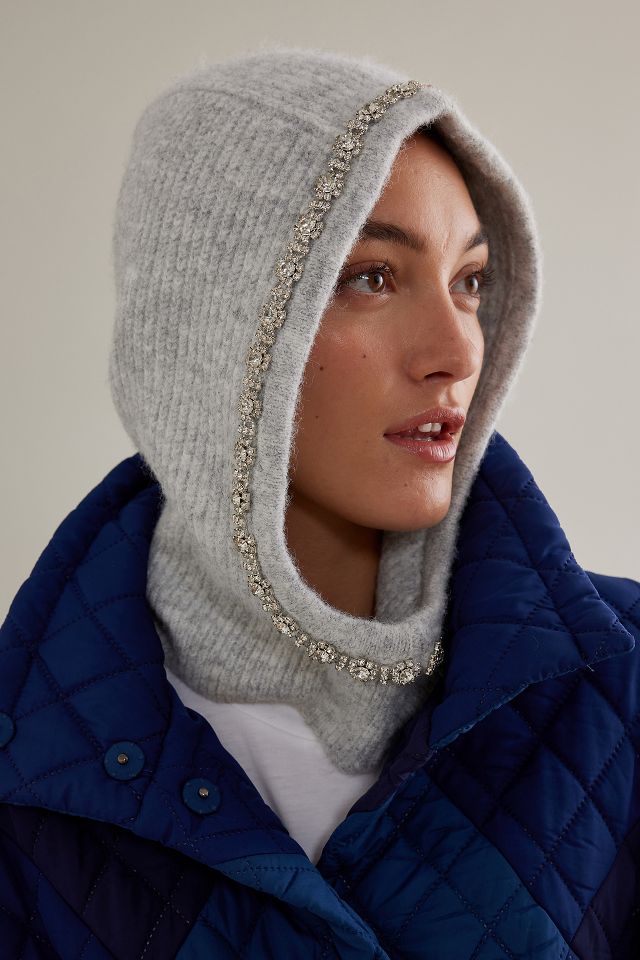 Maeve Dressy Bejewelled Knitted Hood | Anthropologie UK