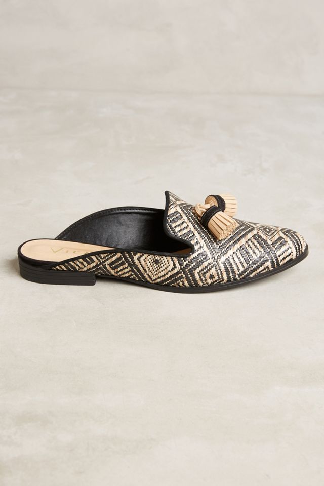 Vicenza Raffia Tassel Slides #1