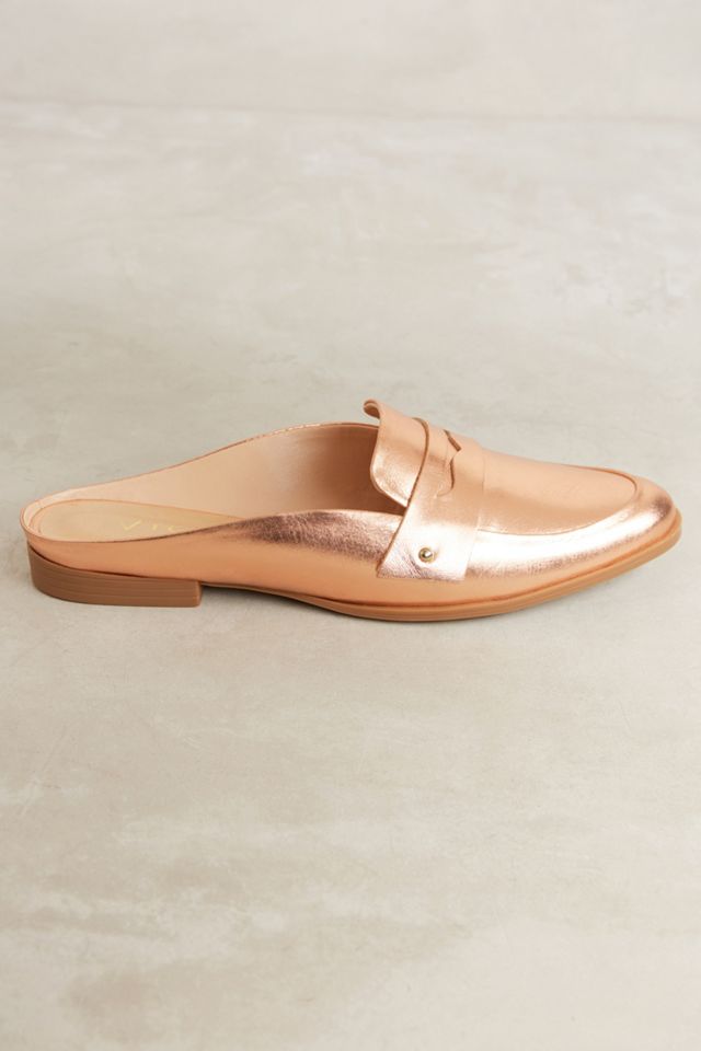 Vicenza Rose Gold Loafer Slides #1