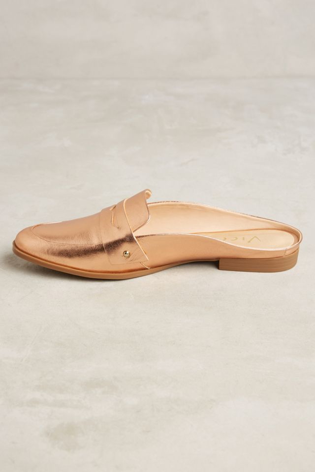 Vicenza Rose Gold Loafer Slides #2