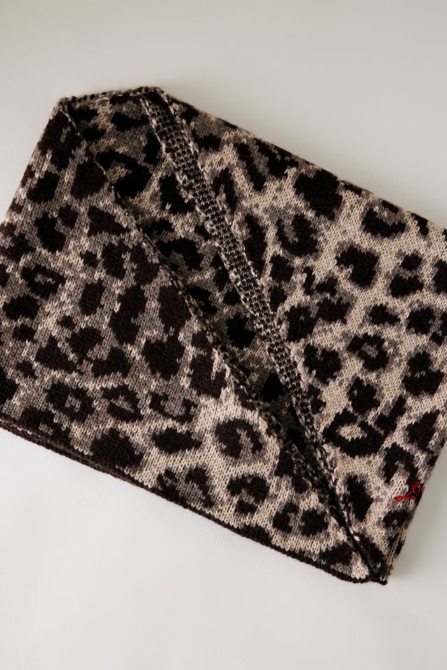 Damson Madder Wool-Cashmere Leopard Triangle Scarf #1