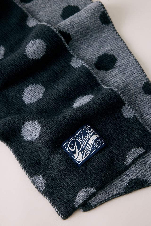 Damson Madder Polka Dot Wool Scarf #1
