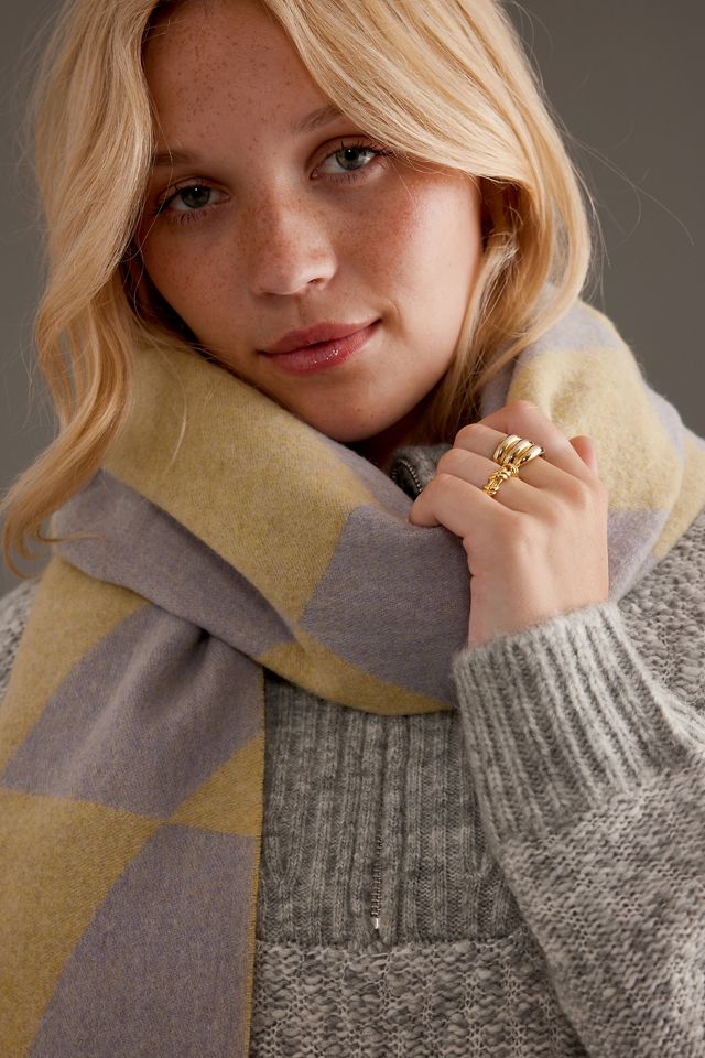 Écharpe jacquard surdimensionnée en laine d'agneau TBCo #3