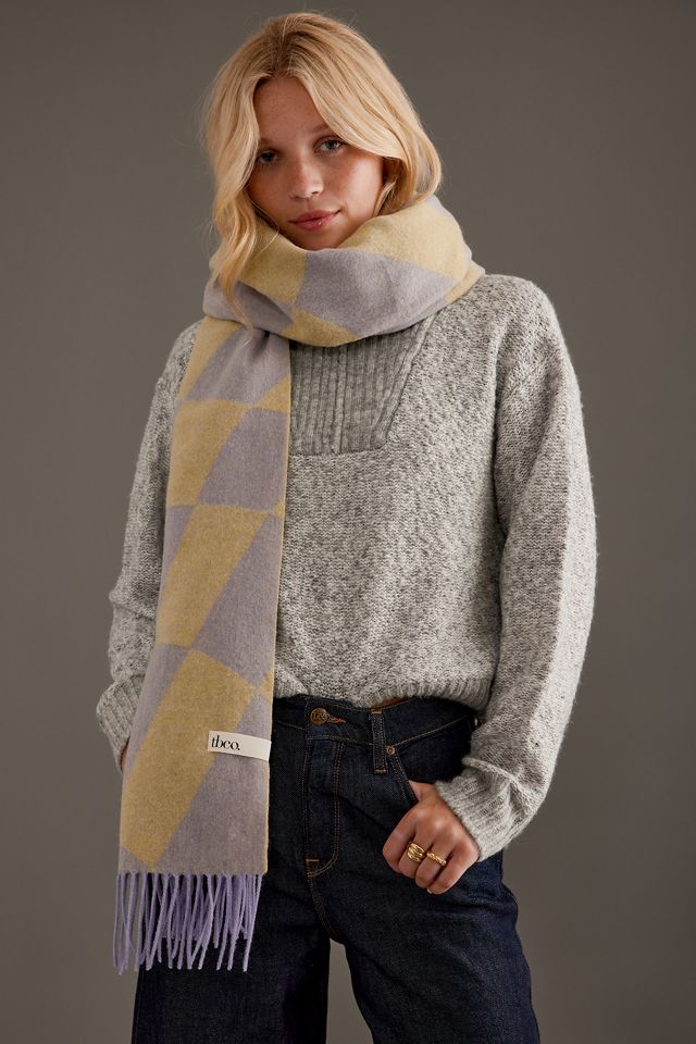 Écharpe jacquard surdimensionnée en laine d'agneau TBCo #1