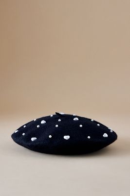 Shop Anthropologie Pearl Embellished Beret In Black