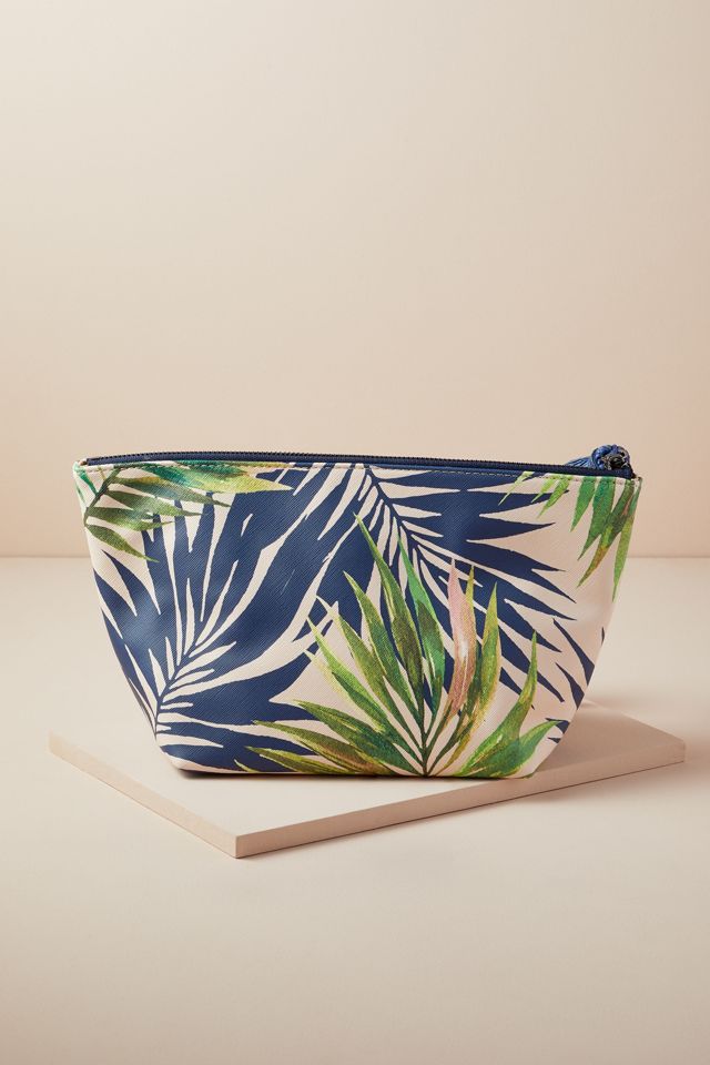 Kosmetiktasche mit Quasten und Palmenmuster #1