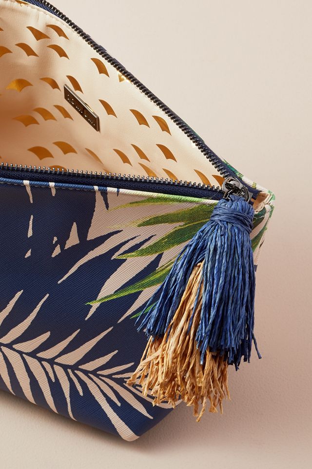 Kosmetiktasche mit Quasten und Palmenmuster #2